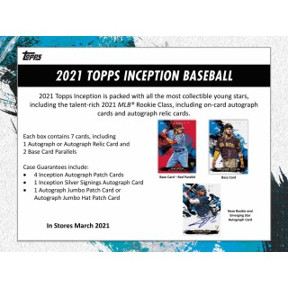 Baseball: 2021 Topps Inception Baseball Hobby Box (Presell) 1